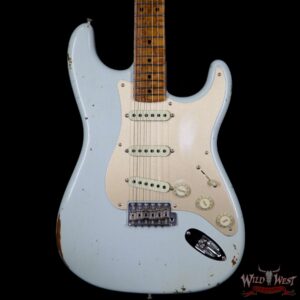2017 NAMM Fender Custom Shop 30th Anniversary LTD 1956 Roasted Stratocaster Relic Faded Sonic Blue - Image 3