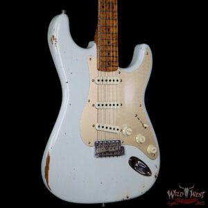 2017 NAMM Fender Custom Shop 30th Anniversary LTD 1956 Roasted Stratocaster Relic Faded Sonic Blue - Image 4