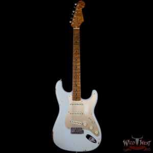 2017 NAMM Fender Custom Shop 30th Anniversary LTD 1956 Roasted Stratocaster Relic Faded Sonic Blue - Image 5