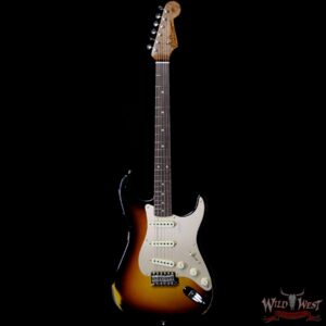 Fender Custom Shop Roasted 1960 Stratocaster Relic Birdseye Maple Neck AAA Rosewood Slab Board 3 Tone Sunburst - Image 3