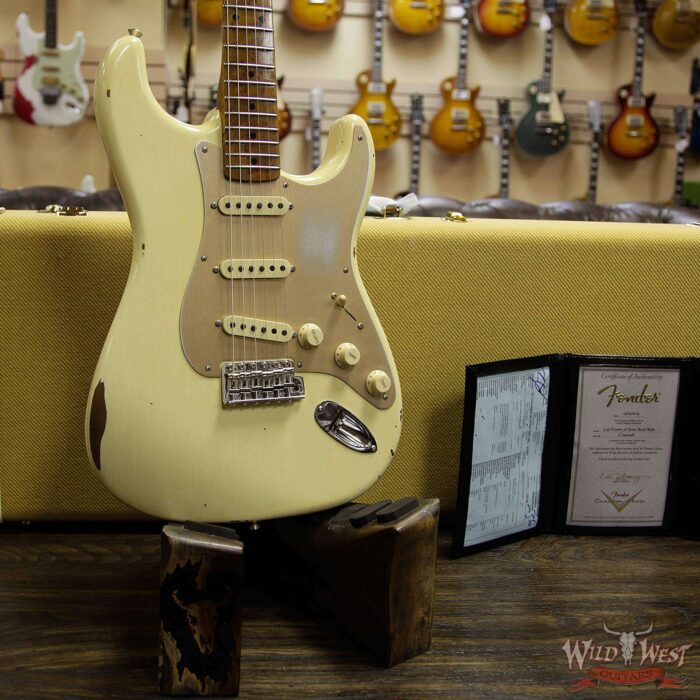 Fender Custom Shop 1956 Roasted Stratocaster Relic AAA Birdseye Maple Neck & Fingerboard Aged Vintage White - Image 12