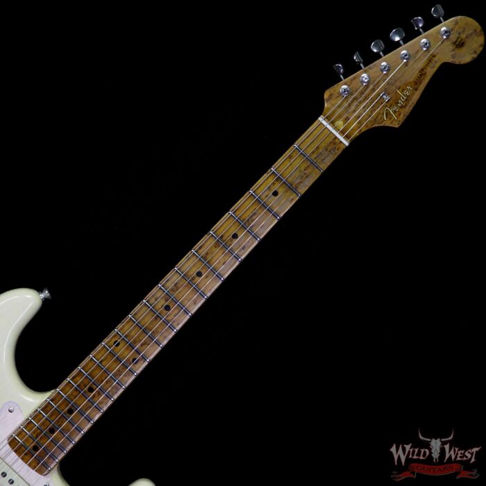 Fender Custom Shop 1956 Roasted Stratocaster Relic AAA Birdseye Maple Neck & Fingerboard Aged Vintage White - Image 8