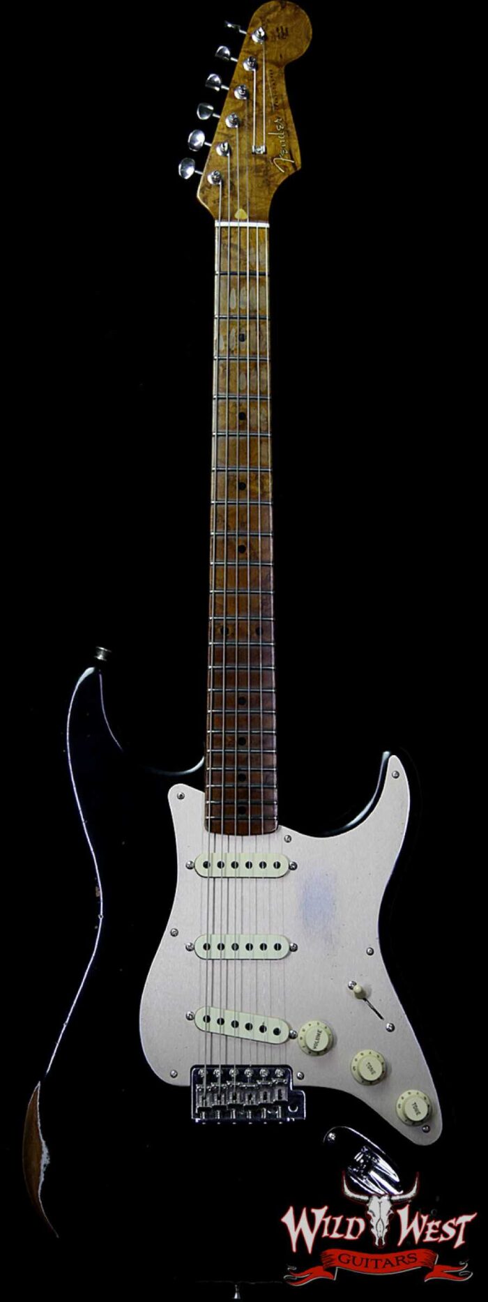Fender Custom Shop 1956 Roasted Stratocaster Relic Birdseye Neck & Fingerboard Aged Black - Image 1