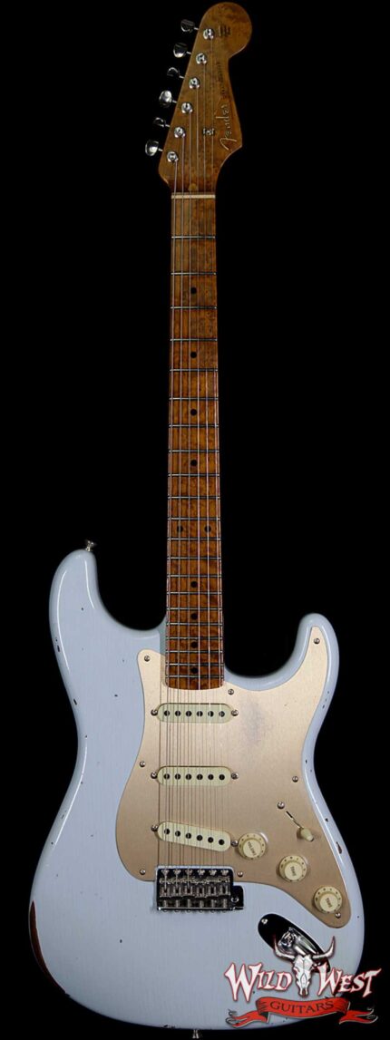 Fender Custom Shop 30th Anniversary LTD Roasted 1956 Stratocaster Relic Birdseye Neck & Board Faded Sonic Blue