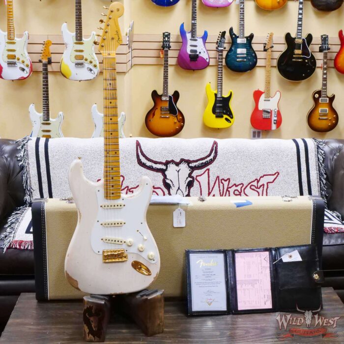 Fender Custom Shop 1956 Stratocaster Hand-Wound Pickups Relic Gold Hardware Aged White Blonde - Image 6