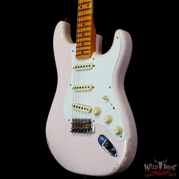 Fender Custom Shop 1956 Stratocaster Hand-Wound Pickups Relic Faded Shell Pink - Image 2