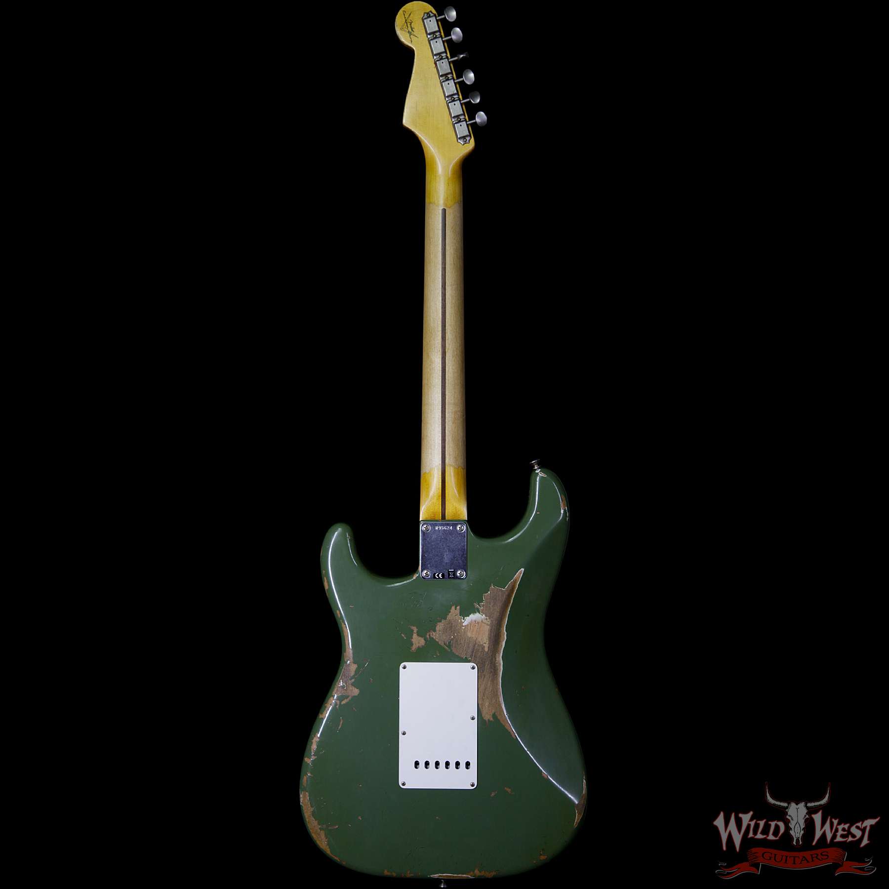 fendercs-1956strathssgr-mattearmy2-r95624-b__wwg.jpg Fender Custom Shop 1956 Stratocaster HSS Heavy Relic Matte Army 2 - Image 5