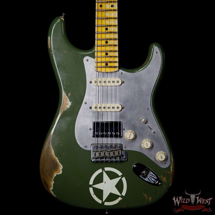 Fender Custom Shop 1956 Stratocaster HSS Heavy Relic Matte Army 2 - Image 3