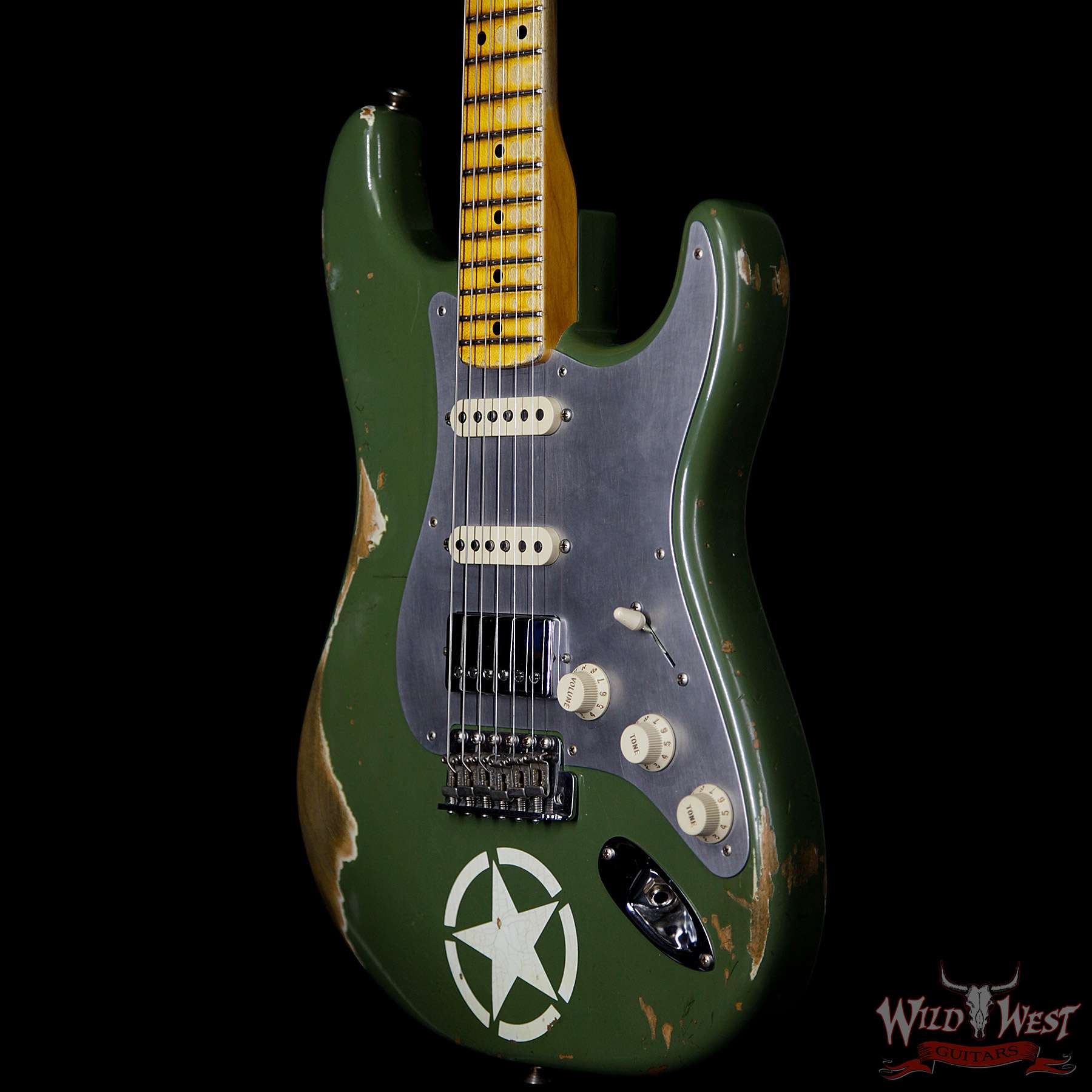fendercs-1956strathssgr-mattearmy2-r95624-br__wwg.jpg Fender Custom Shop 1956 Stratocaster HSS Heavy Relic Matte Army 2 - Image 2