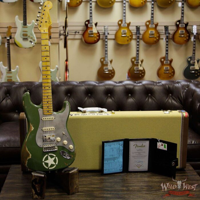 Fender Custom Shop 1956 Stratocaster HSS Heavy Relic Matte Army 2 - Image 11