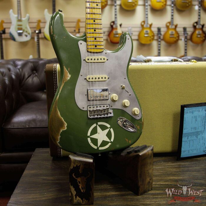 Fender Custom Shop 1956 Stratocaster HSS Heavy Relic Matte Army 2 - Image 12