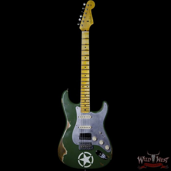 Fender Custom Shop 1956 Stratocaster HSS Heavy Relic Matte Army 2 - Image 4