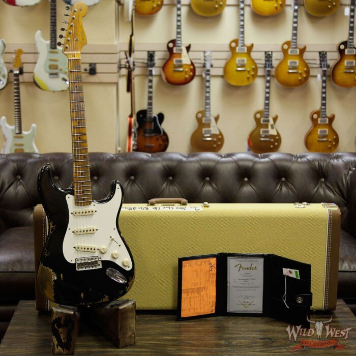 Fender Custom Shop 1957 Stratocaster Heavy Relic Maple Neck Black - Image 12