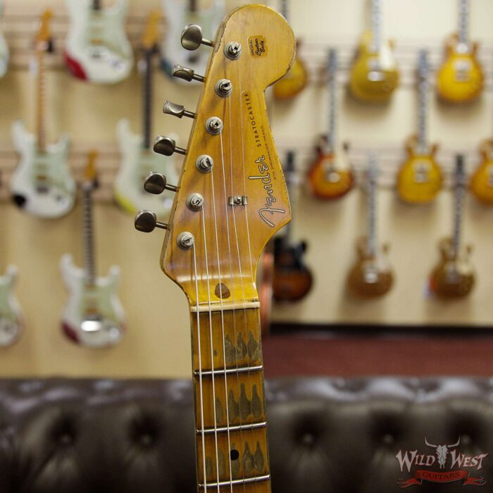 Fender Custom Shop 1957 Stratocaster Heavy Relic Maple Neck Black - Image 8