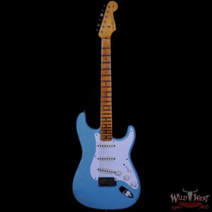Fender Custom Shop Time Machine Collection 1957 Stratocaster Relic Faded Aged Daphne Blue - Image 3