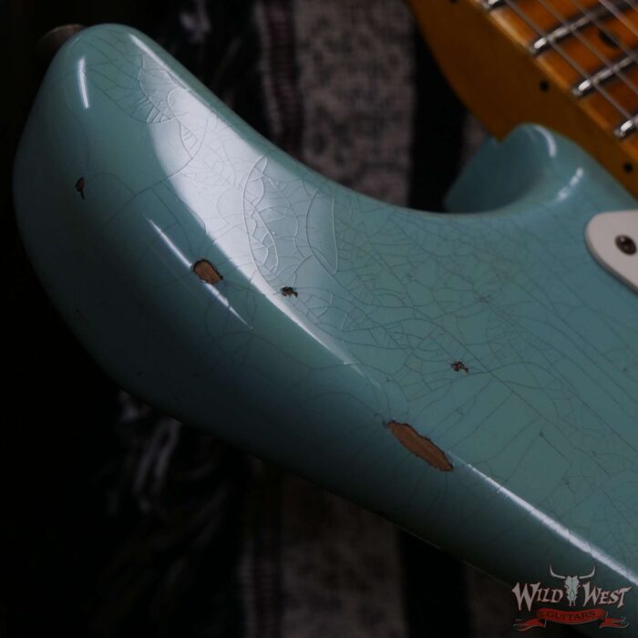 Fender Custom Shop Time Machine Collection 1957 Stratocaster Relic Faded Aged Daphne Blue - Image 9
