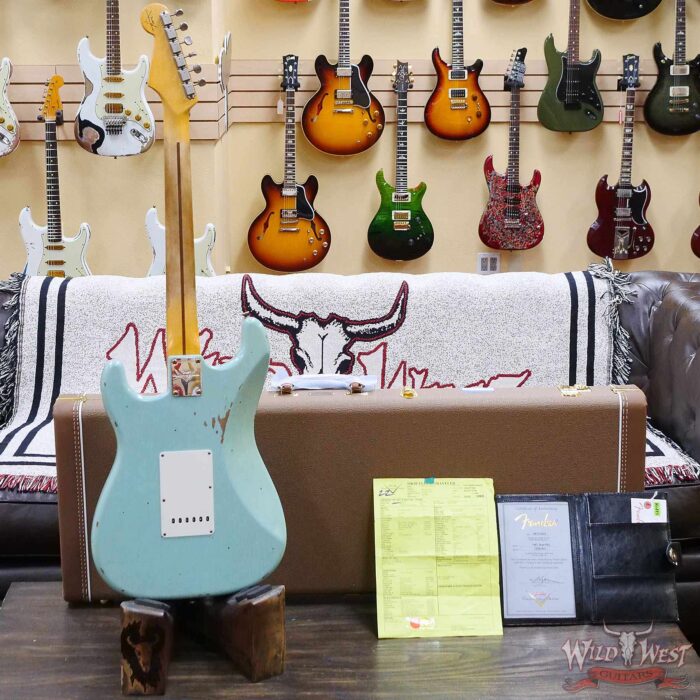 Fender Custom Shop Time Machine Collection 1957 Stratocaster Relic Faded Aged Daphne Blue - Image 10