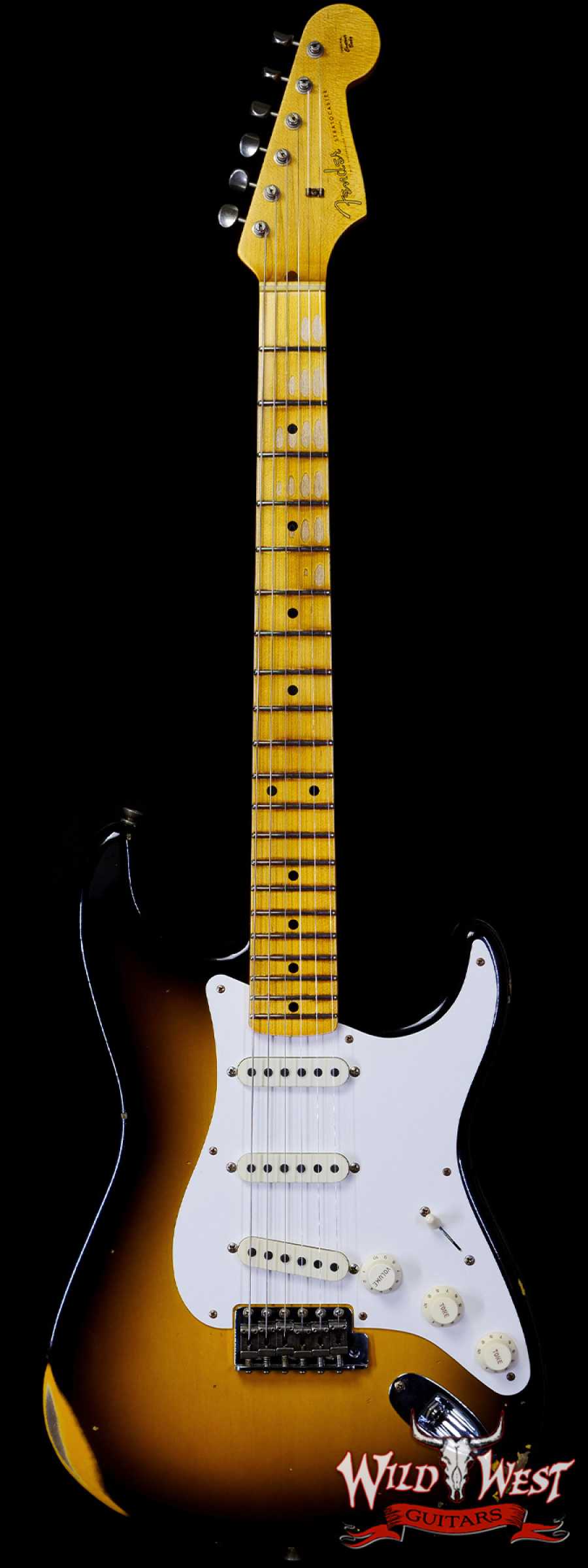 fendercs-1957strat-cz565768-main__wwg_large.jpg Fender Custom Shop ‘57 1957 Stratocaster Hand-Wound Pickups Relic Wide-Fade 2-Color Sunburst - Image 1