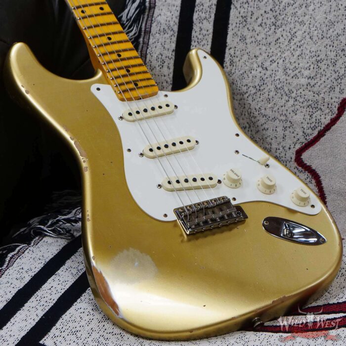 Fender Custom Shop 1957 Stratocaster Hand-Wound Pickups Quatersawn Maple Neck Relic Aged HLE Gold - Image 8