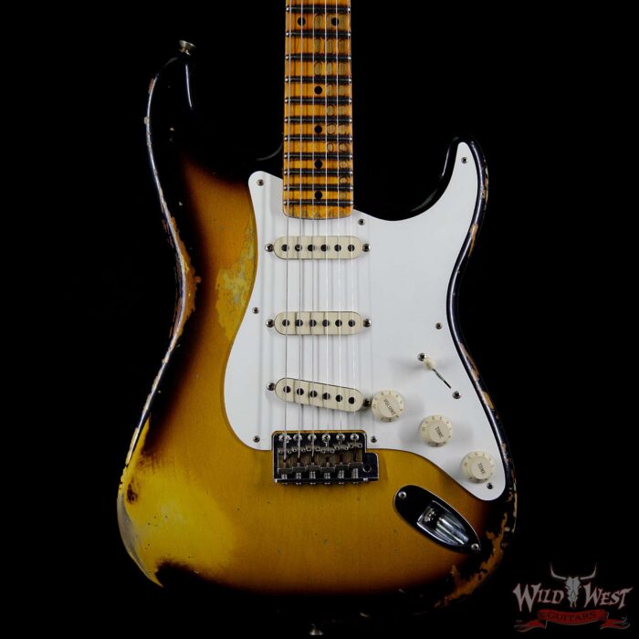 Fender Custom Shop 1957 Stratocaster Heavy Relic Maple Neck 2 Tone Sunburst - Image 3