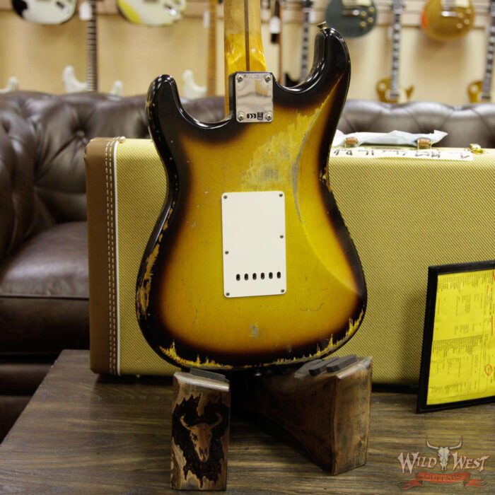 Fender Custom Shop 1957 Stratocaster Heavy Relic Maple Neck 2 Tone Sunburst - Image 14
