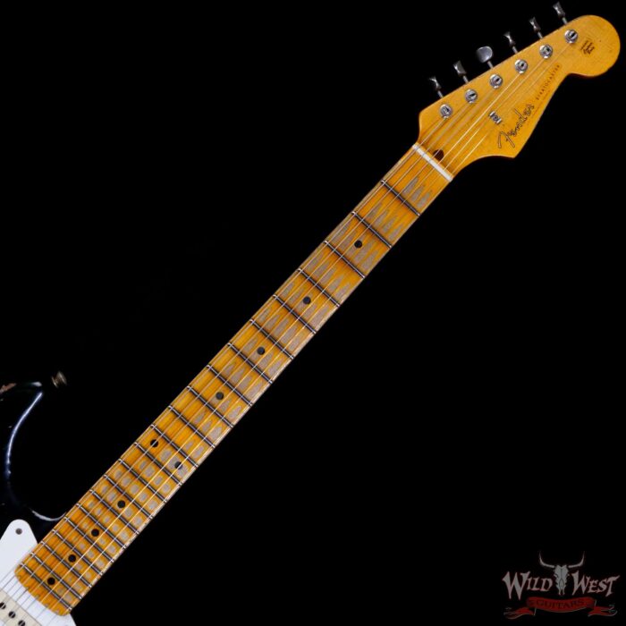 Fender Custom Shop Limited Edition 1957 Stratocaster Heavy Relic Hand-Wound Pickups Black over 2 Tone Sunburst - Image 4