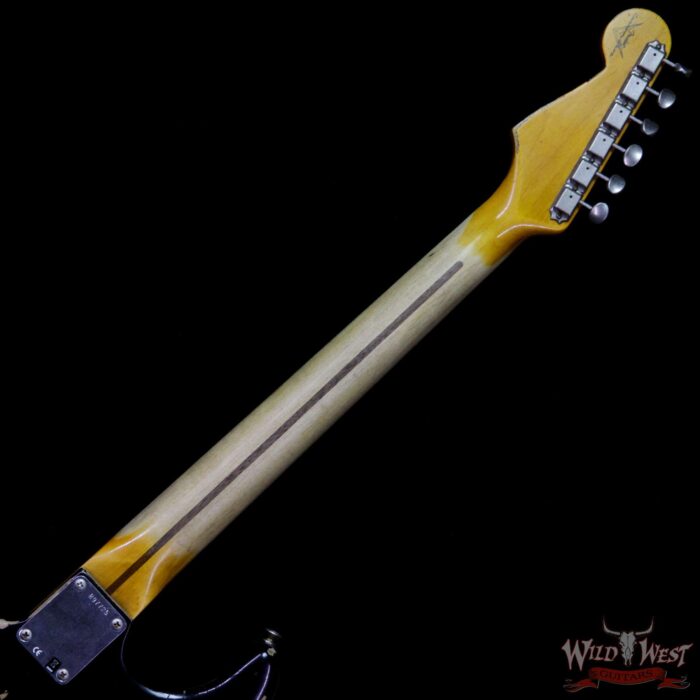 Fender Custom Shop 1957 Stratocaster Reissue Heavy Relic Maple Neck Black - Image 9