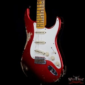 Fender Custom Shop 1957 Stratocaster Heavy Relic Maple Neck Candy Apple Red - Image 2