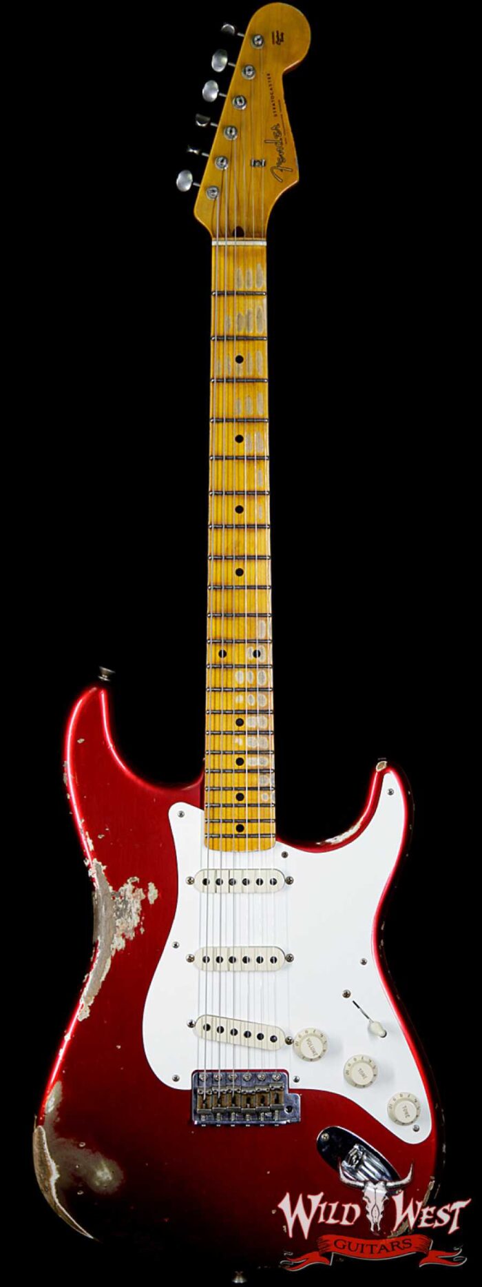 Fender Custom Shop 1957 Stratocaster Heavy Relic Maple Neck Candy Apple Red - Image 1