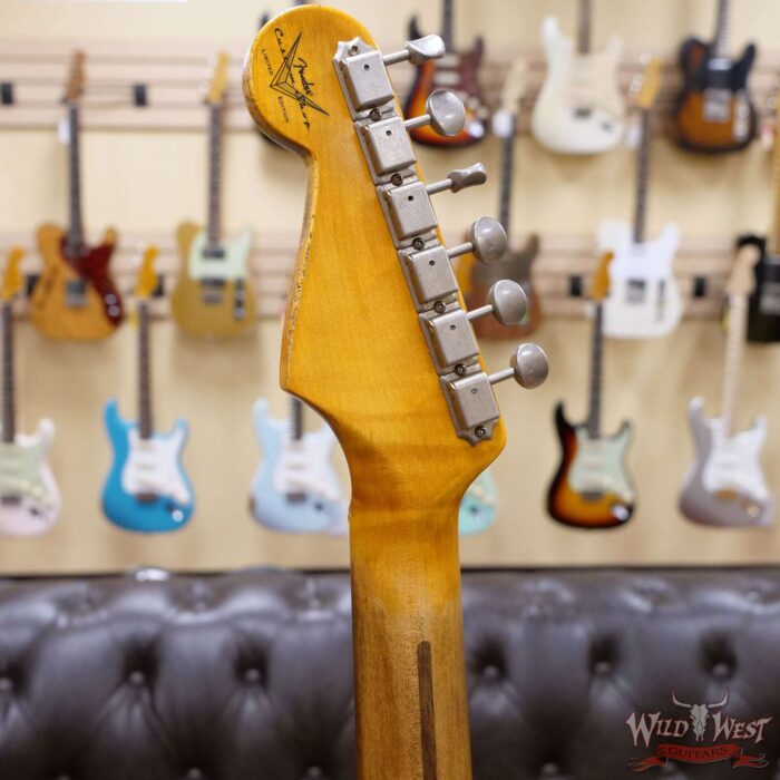 Fender Custom Shop Limited Edition 1957 Stratocaster Heavy Relic Hand-Wound Pickups Fiesta Red over 2 Tone Sunburst - Image 10