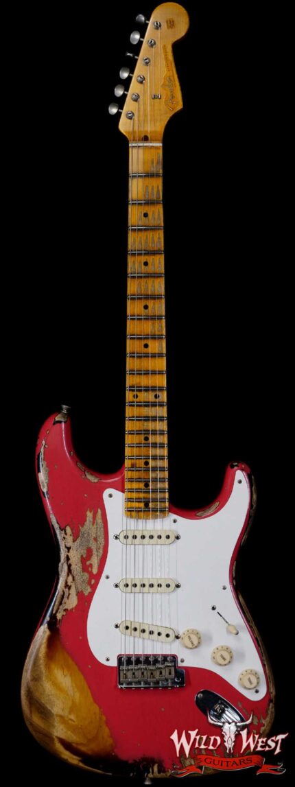 Fender Custom Shop Limited Edition 1957 Stratocaster Heavy Relic Hand-Wound Pickups Fiesta Red over 2 Tone Sunburst