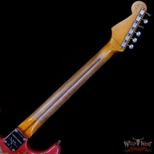 Fender Custom Shop Limited Edition 1957 Stratocaster Heavy Relic Hand-Wound Pickups Fiesta Red over 2 Tone Sunburst - Image 5