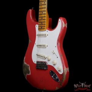 Fender Custom Shop 1957 Stratocaster Heavy Relic Maple Neck Fiesta Red - Image 2