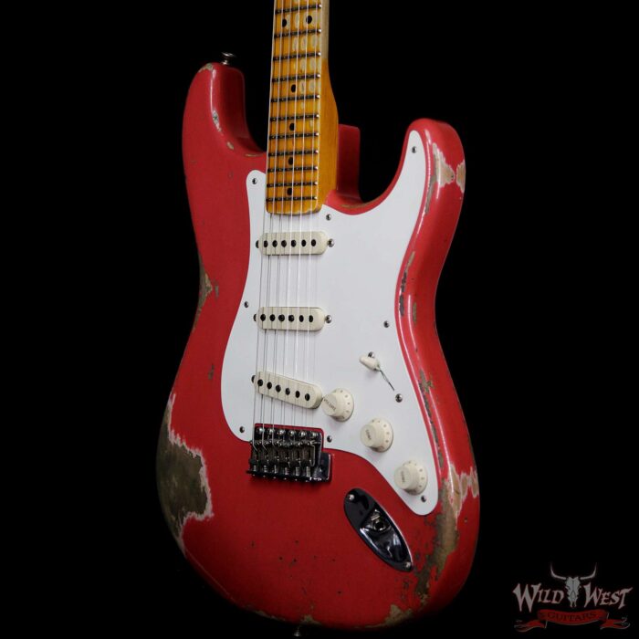 Fender Custom Shop 1957 Stratocaster Heavy Relic Maple Neck Fiesta Red - Image 2