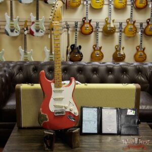 Fender Custom Shop 1957 Stratocaster Heavy Relic Maple Neck Fiesta Red - Image 11