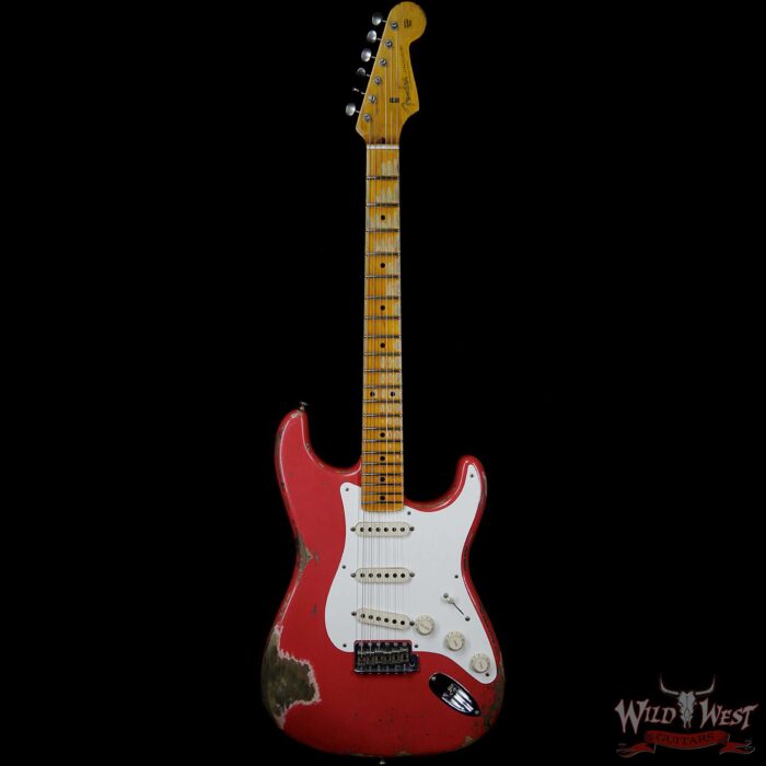 Fender Custom Shop 1957 Stratocaster Heavy Relic Maple Neck Fiesta Red - Image 4