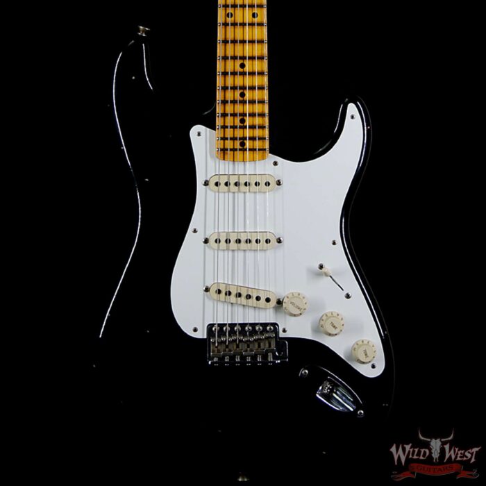 Fender Custom Shop 1957 Stratocaster Maple Neck Journeyman Relic with Dirty Neck Black - Image 3