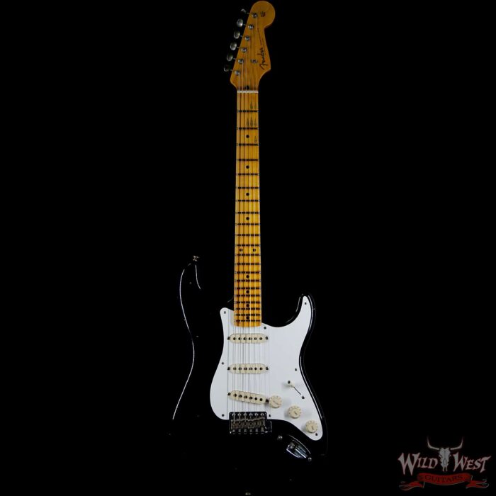 Fender Custom Shop 1957 Stratocaster Maple Neck Journeyman Relic with Dirty Neck Black - Image 4