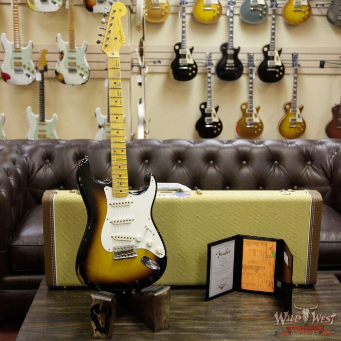 Fender Custom Shop 1957 Stratocaster Relic Maple Fretboard 2 Tone Sunburst - Image 11