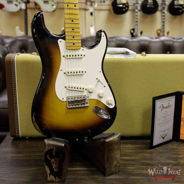 Fender Custom Shop 1957 Stratocaster Relic Maple Fretboard 2 Tone Sunburst - Image 12