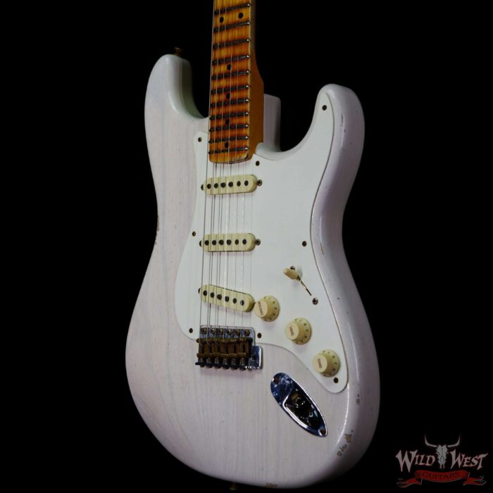 Fender Custom Shop 1957 Stratocaster Maple Neck Hand-Wound Pickups Relic Aged White Blonde - Image 2