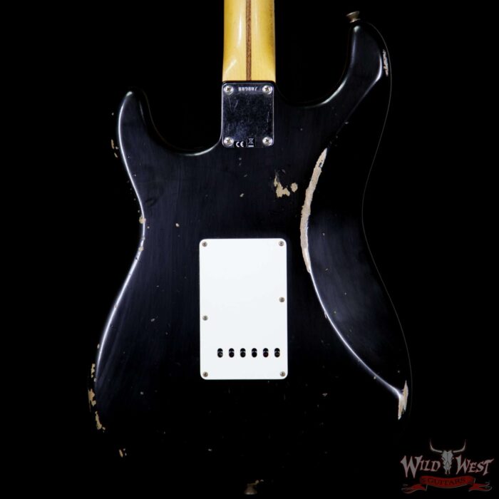 Fender Custom Shop Collection 1957 Stratocaster Relic Maple Neck & Fretboard Black - Image 6