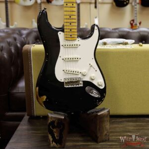 Fender Custom Shop Collection 1957 Stratocaster Relic Maple Neck & Fretboard Black - Image 12