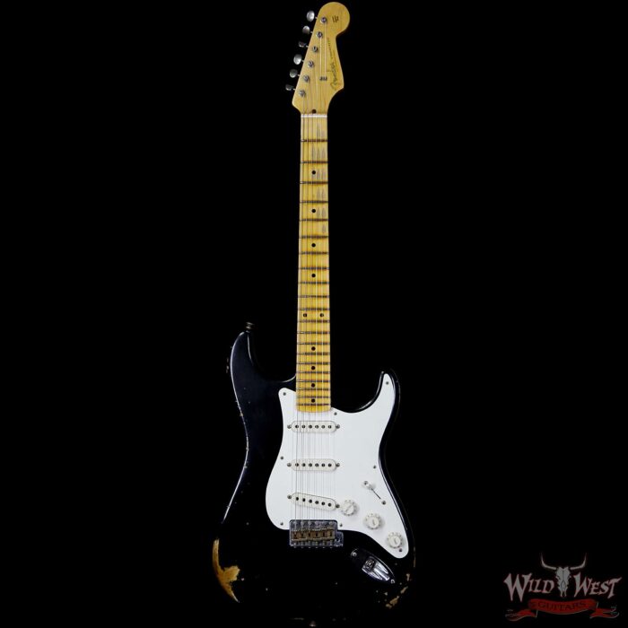 Fender Custom Shop Collection 1957 Stratocaster Relic Maple Neck & Fretboard Black - Image 4