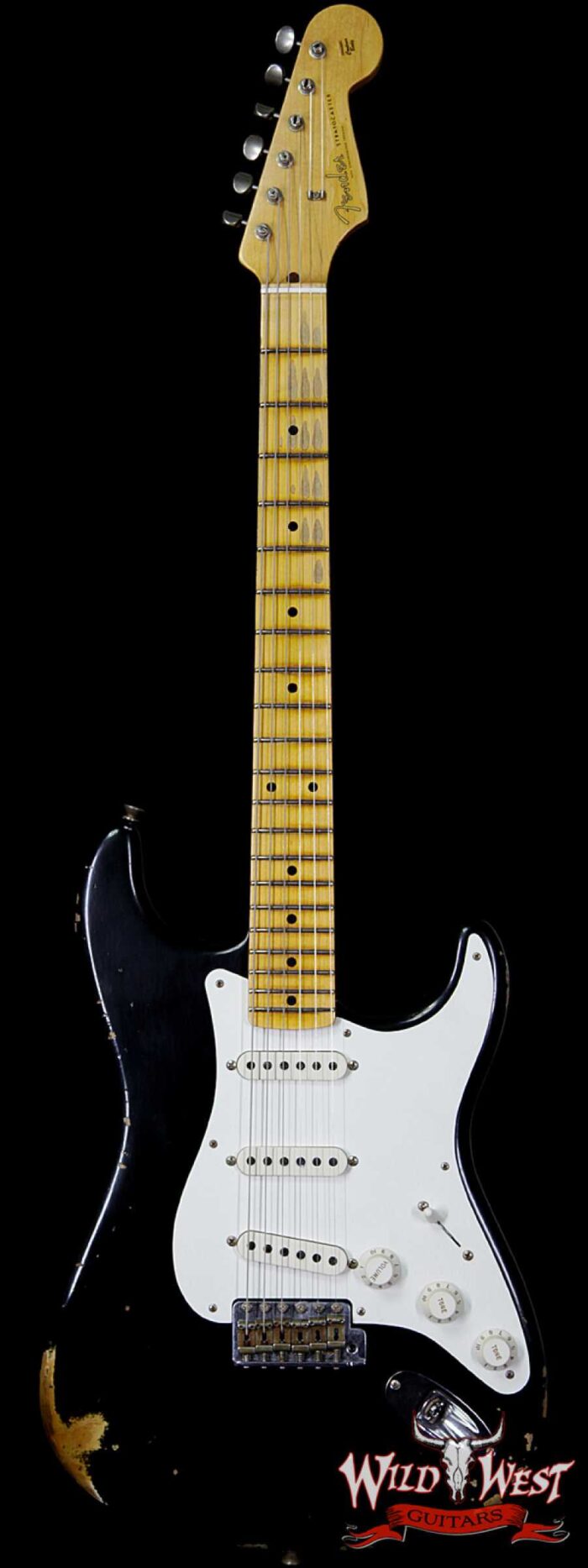 Fender Custom Shop Collection 1957 Stratocaster Relic Maple Neck & Fretboard Black - Image 1