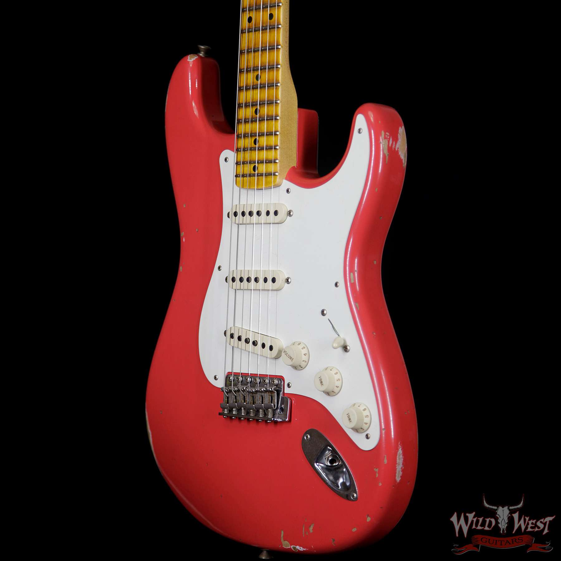 fendercs-1957stratrelic-frd-r92655-br__wwg.jpg 2018 Fender Custom Shop 1957 Stratocaster Relic Maple Neck Fiesta Red - Image 2