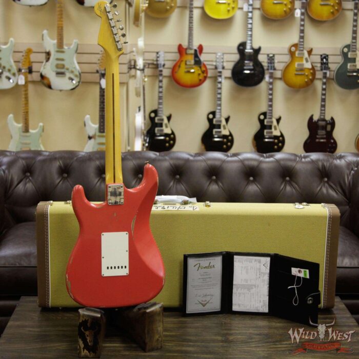 2018 Fender Custom Shop 1957 Stratocaster Relic Maple Neck Fiesta Red - Image 5