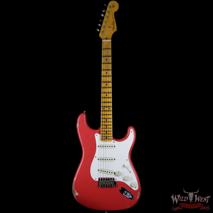 Fender Custom Shop 1957 Stratocaster Relic Maple Neck Fiesta Red - Image 4