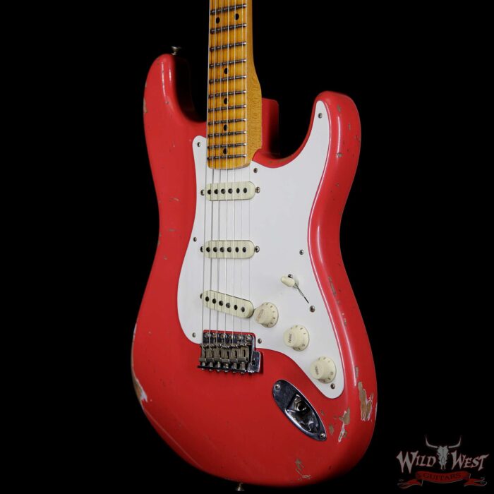 Fender Custom Shop 1957 Stratocaster Relic Maple Neck Fiesta Red - Image 2