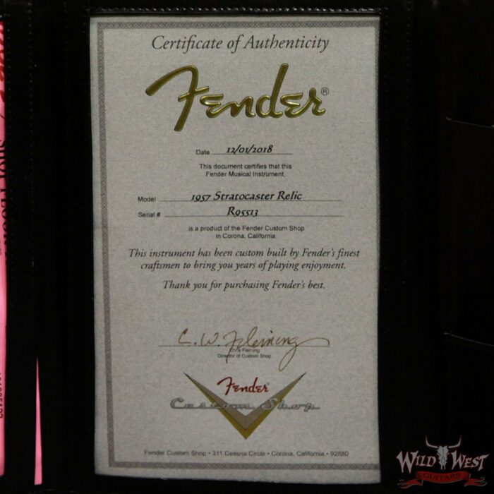 Fender Custom Shop 1957 Stratocaster Relic Maple Neck Fiesta Red - Image 11
